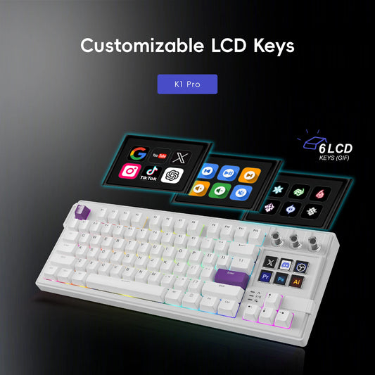 Stream deck et clavier mécanique RGB GamerDeckPro K1 Pro sur un bureau de jeu